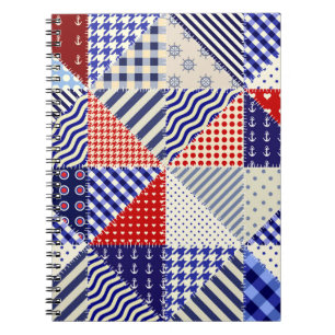 Carnet Triangles De Patchwork Rétro Style Nautique