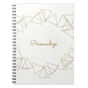 Carnet Triangles Géométriques Dorés Glamour Moderne Chic