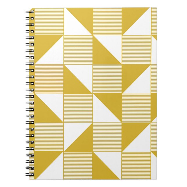 Carnet Triangles Jaunes : Motif Linéaire Sans Seamless. (Devant)