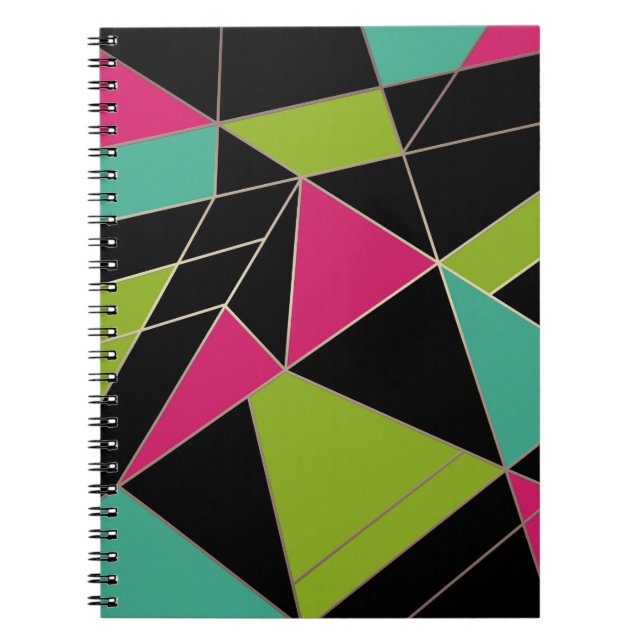 Carnet Triangles mode géométrie d'impression abstraite (Devant)