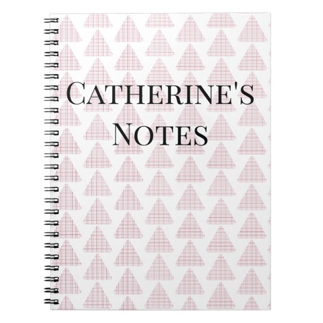 Carnet Triangles Tartan Rose (Devant)