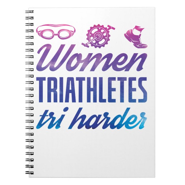 Carnet Triathlètes femmes Tri Harder Triathlon Ombre (Devant)