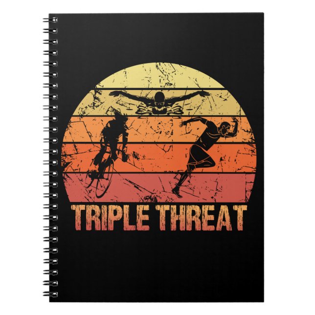 Carnet Triathlon triple menace Vintage (Devant)