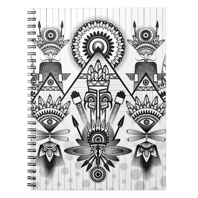 Carnet Tribal autochtone Abstrait (Devant)