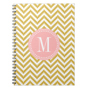 Carnet Tribal aztèque beige de Chevron d'or personnalis