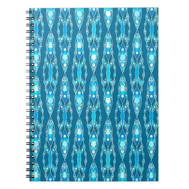Carnet Tribal Batik - Ocean Blue and Aqua (Devant)
