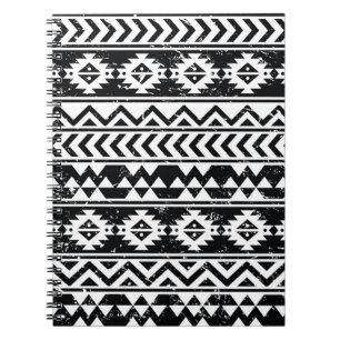 Carnet Tribu aztèque : motif blanc grinçant.