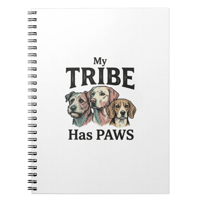 Carnet Tribu de chiens a des pattes dessin de gravure vin (Devant)