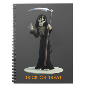 Carnet Trick or Treat. Faucheuse de dessin animé