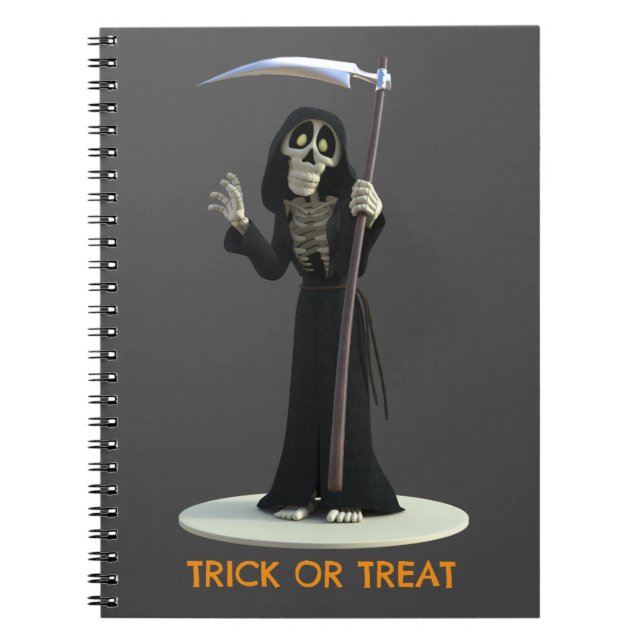 Carnet Trick or Treat. Faucheuse de dessin animé (Devant)
