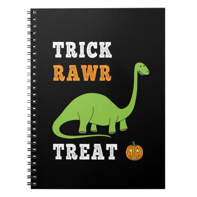 Carnet Trick Rawr Treat Cute Halloween Brontosaurus Dino (Devant)