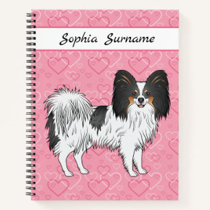 Carnet Tricolor Papillon Happy mignon chien sur les coeur