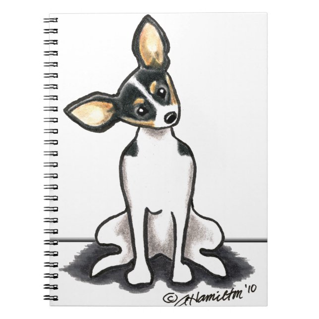 Carnet Tricolore Rat Terrier Assis Plutôt (Devant)