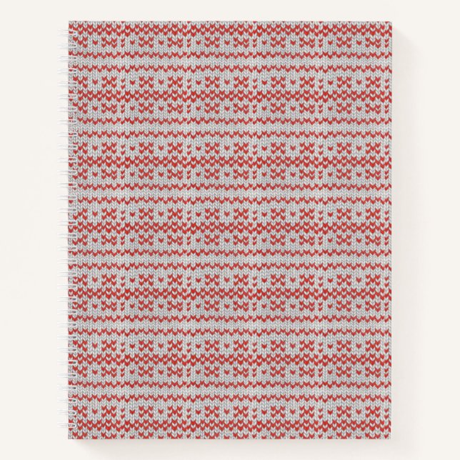 Carnet tricot nordique ROUGE 8,5x11 (Devant)