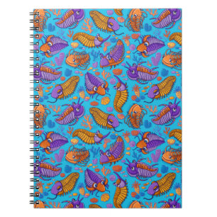 Carnet Trilobites sur fond bleu clair (motif pour enfants
