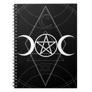 Carnet Triple Lune Géométrie Lunaire Pentagramme Wicca Wi