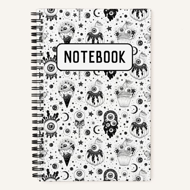 Carnet Trippy Eyeball Eyes and Stars Bizarre (Recto)