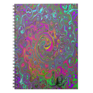 Carnet Trippy Hot rose Abstrait Retro Liquid Swirl