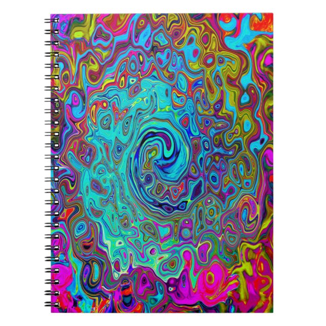 Carnet Trippy Sky Blue Abstrait Retro Liquid Swirl (Devant)