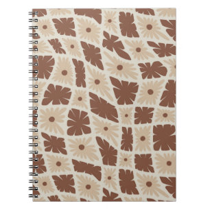 Carnet Trippy super 60s Flower Checks Neutral Brown
