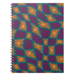 Carnet Trippy super 60s Flower Checks Orange Rose