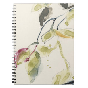 Carnet Triptyque de branche feuille aquarelle