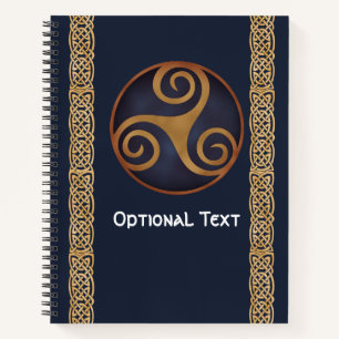 Carnet Triskelion celtique (bleu) personnalisé