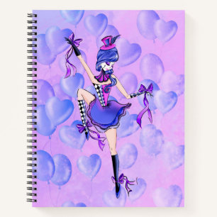 Carnet Trixie Cute Ballerina Blue Balloons 