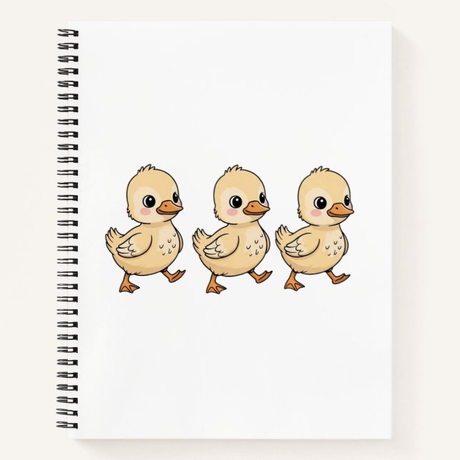 Carnet Trois Canetons Marchant en Rangée – Mignon (Devant)