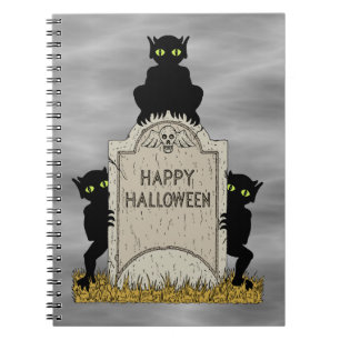 Carnet Trois diablotins Joyeux Halloween