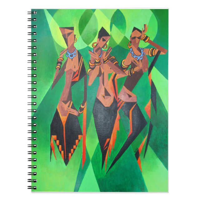 Carnet Trois Femmes Noires Traditionnelles Ethniques Dans (Devant)