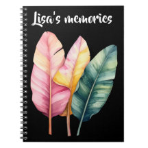 Trois feuilles de bananier en couleurs pastel