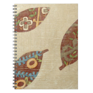 Carnet Trois Feuilles sur l'Arrière - plan Texture Linen