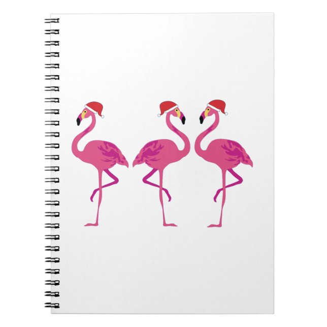 Carnet Trois Flamants roses de Noël (Devant)