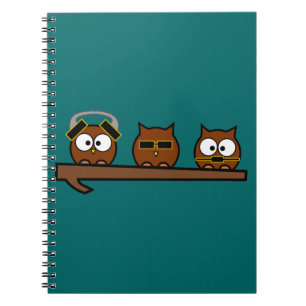 Carnet Trois hiboux originaux sages