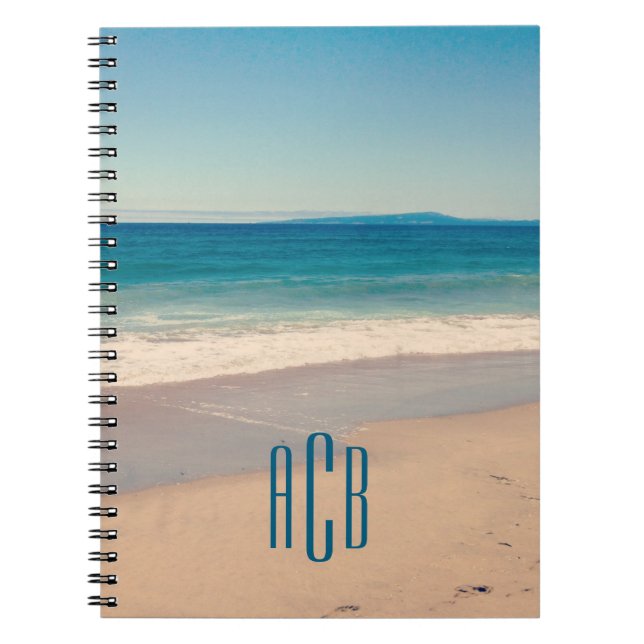 Carnet Trois lettres Monogramme Vacances Plage Photo (Devant)