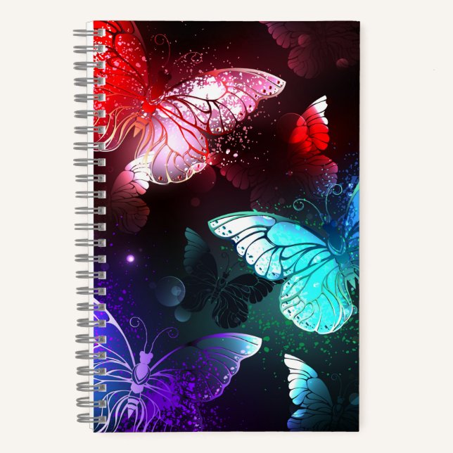 Carnet Trois papillons brillants sur l'arrière - plan de  (Recto)
