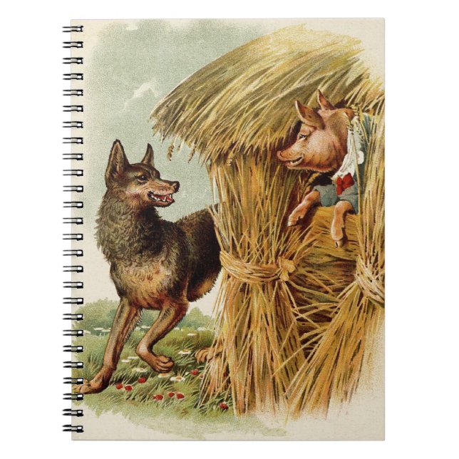Carnet Trois Petits Cochons Grand Méchant Loup, Conte de  (Devant)