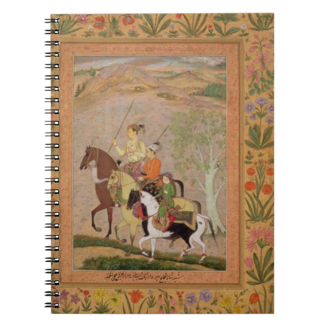 Carnet Trois princes Going Hunting, c.1635 (gouache sur (Devant)