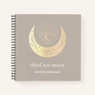 Carnet Troisième croissant de l'oeil Lune Boho Monogramme