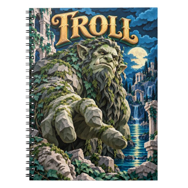 Carnet Troll, Monstre en Papier Découpé (Devant)