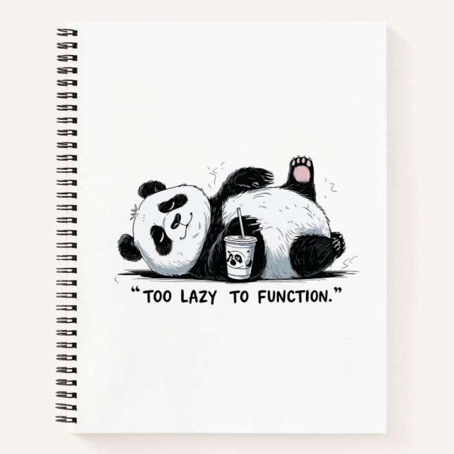 Carnet Trop azy pour fonctionner - Lazy Panda (Devant)