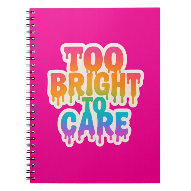 Carnet Trop brillant pour soigner - Typographie de la gou (Devant)