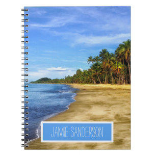 Carnet Tropical Beach Ajouter Votre Nom