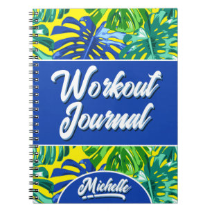 Carnet Tropical Blue Jaune Jungle Feuille entraînement