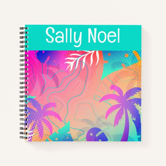 Carnet tropical coloré personnalisé (Devant)