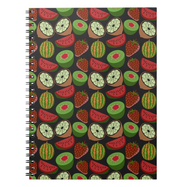 Carnet Tropical fruit seamless pattern colorful (Devant)