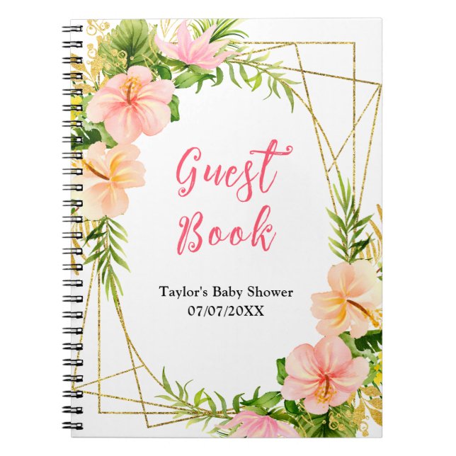 Carnet Tropical Jungle Floral Baby Shower Guest Book (Devant)