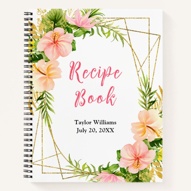 Carnet Tropical Jungle Floral Recipe Book (Devant)