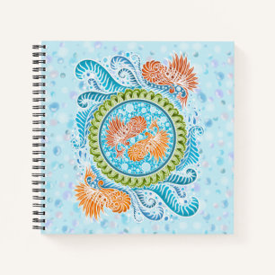 Carnet Tropical Koi Mandala Art Zen Océan Vibrant